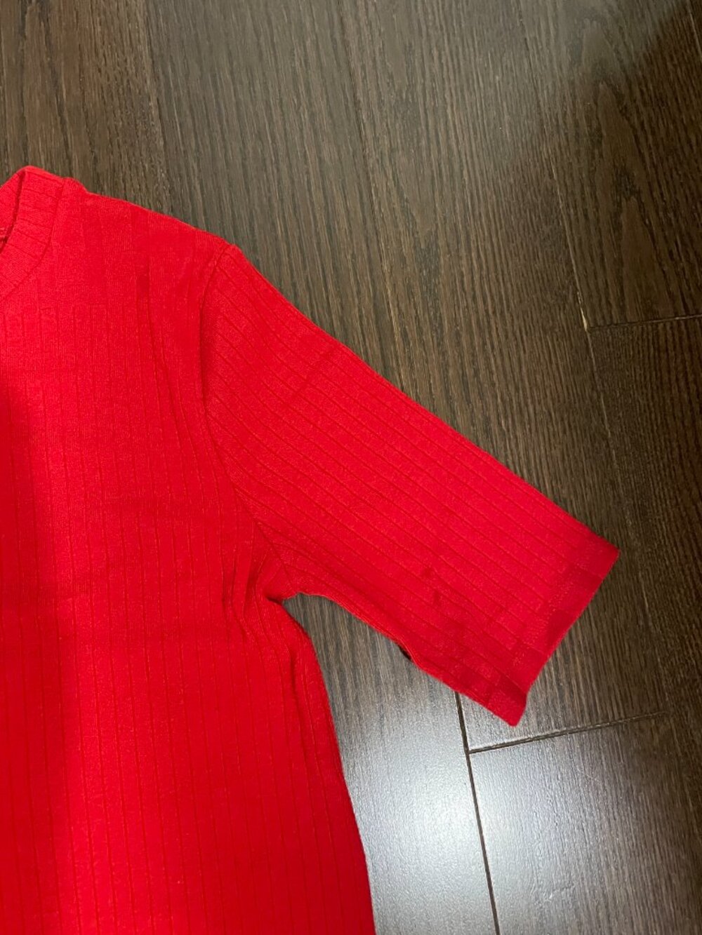 Zara Red Ribbed Midi Dress - Picture 2 of 3